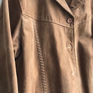 Butterscotch color soft suede jacket Western style